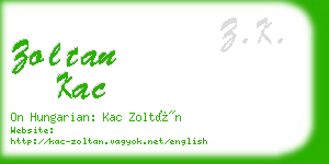 zoltan kac business card